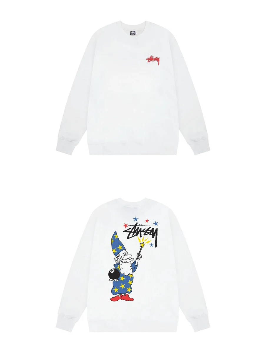 Stussy Stussy Wizard Graphic Crewneck Sweatshirt White White - 1