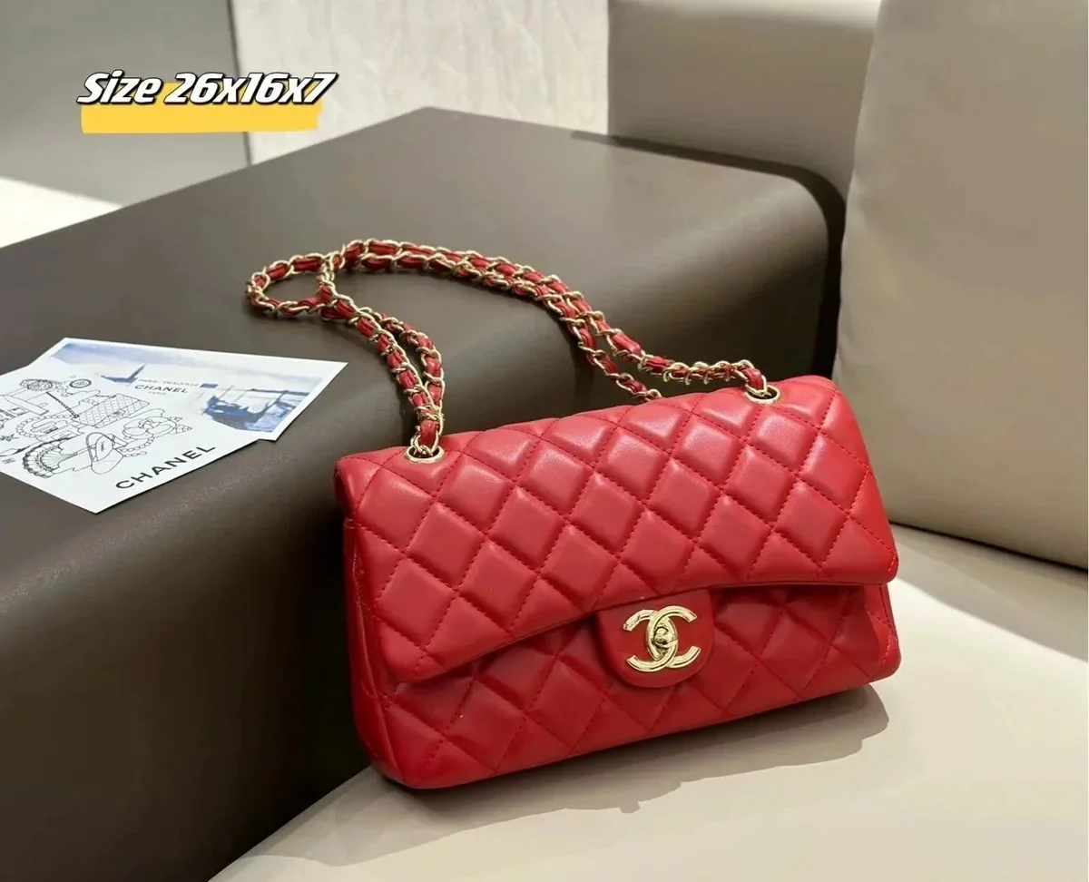 Chanel Classic Flap Red Lambskin Bag