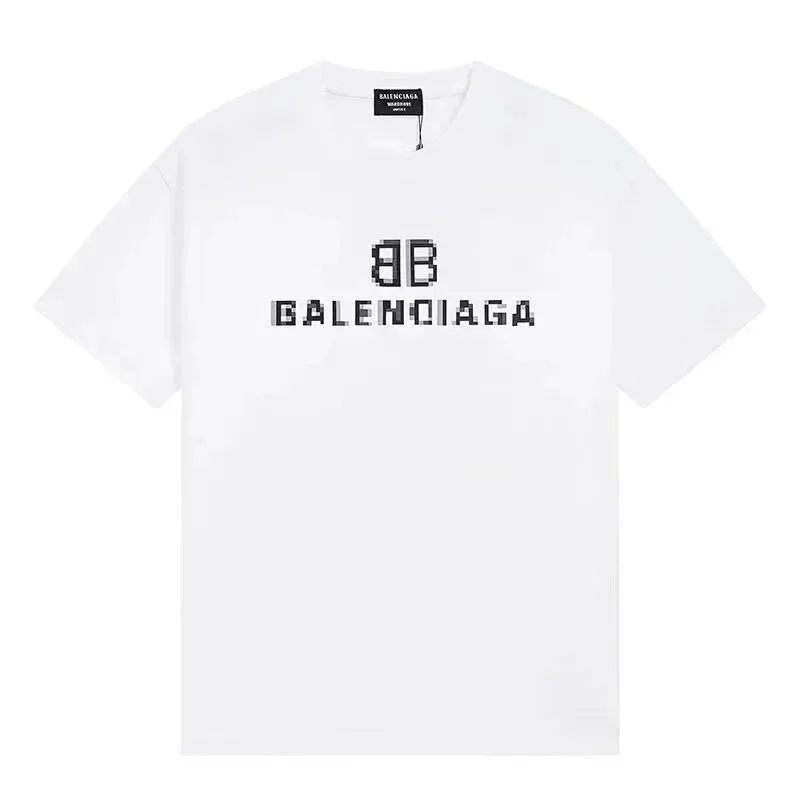 Balenciaga Balenciaga White Pixelated BB Logo T-Shirt White