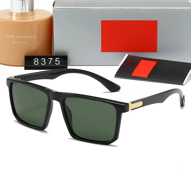 Other Unisex Black Gold-Tipped Square Sunglasses Black - 1