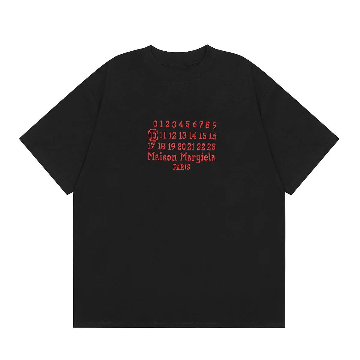 Maison Margiela Maison Margiela Black Red Print T-Shirt Black - 1