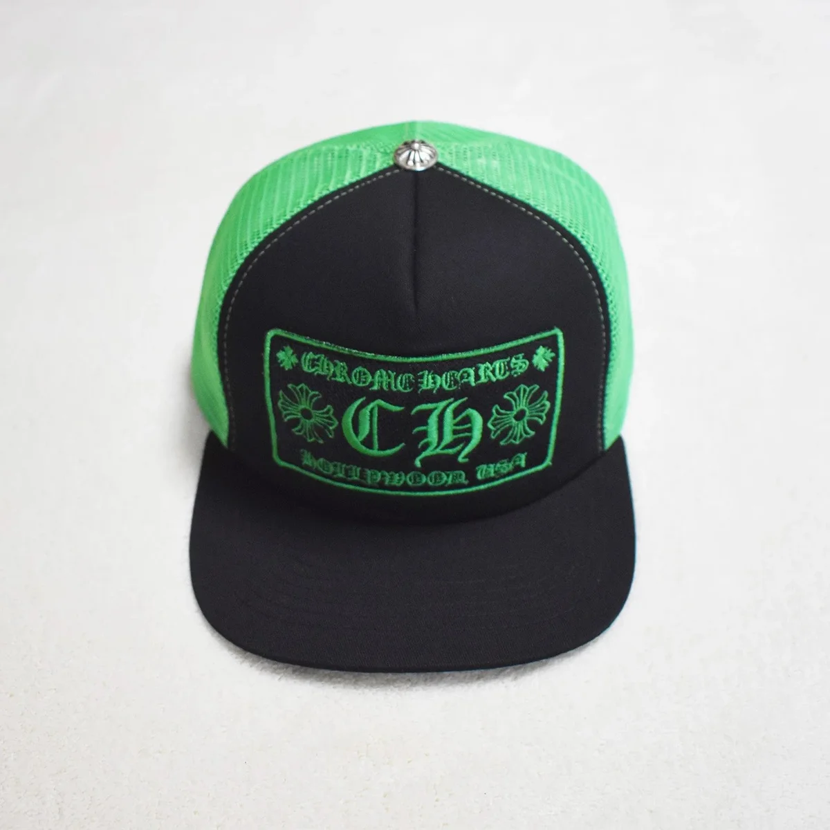 Chrome Hearts Chrome Hearts CH Hollywood USA Trucker Hat Green/Black Green - 1