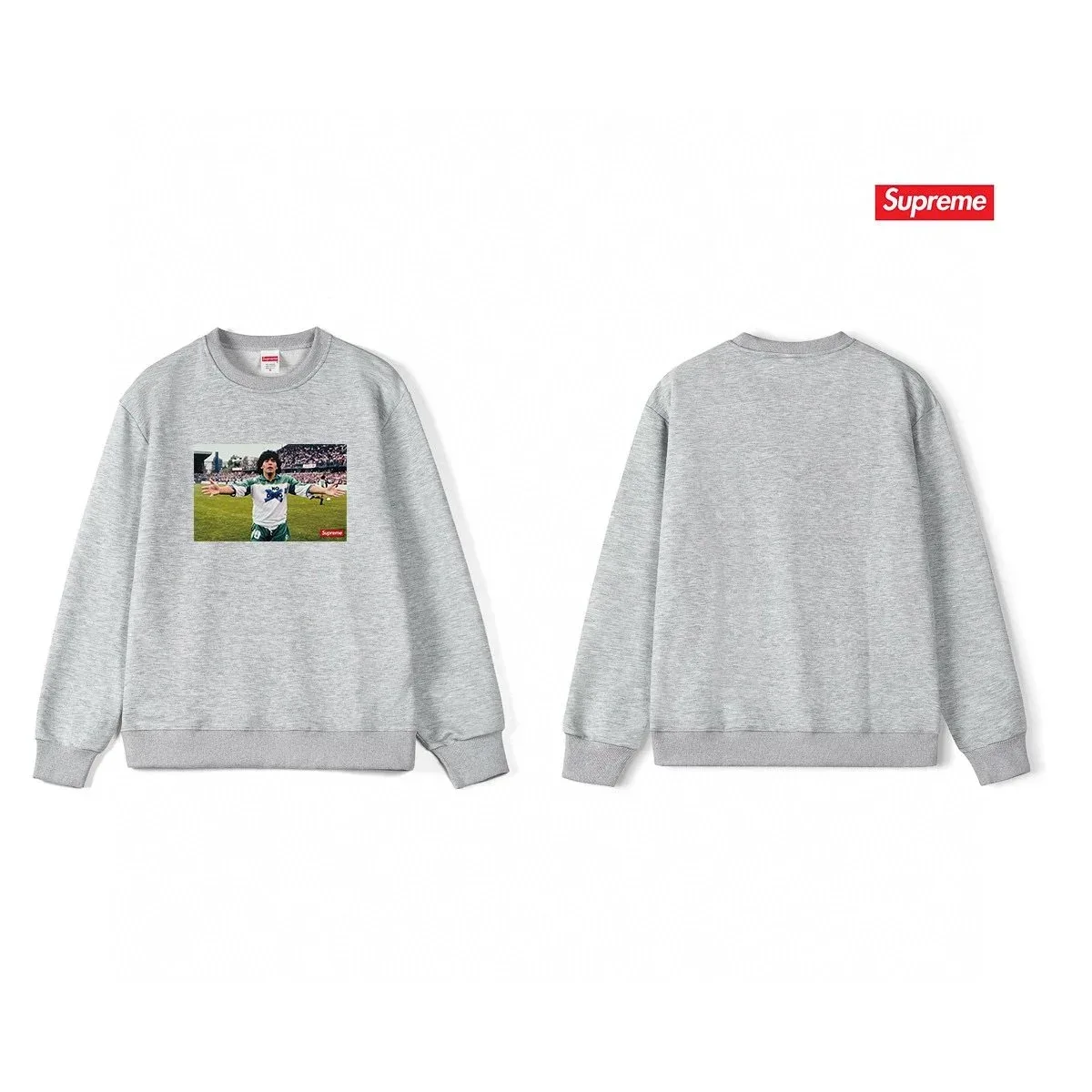 Supreme Supreme Grey Soccer Player Crewneck Sweatshirt Grey - 1