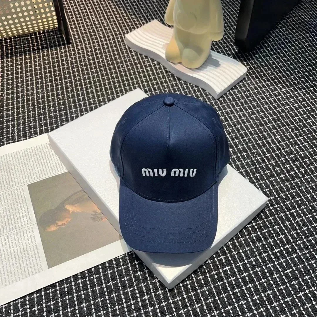 Miu Miu Miu Miu Navy 'miumiu' Embroidered Cap Navy - 1