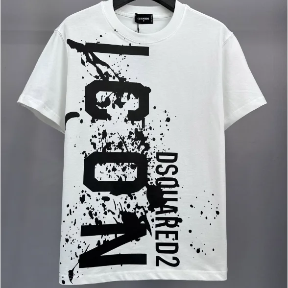 DSQUARED2 DSQUARED2 Icon White/Black Splatter Graphic T-Shirt White