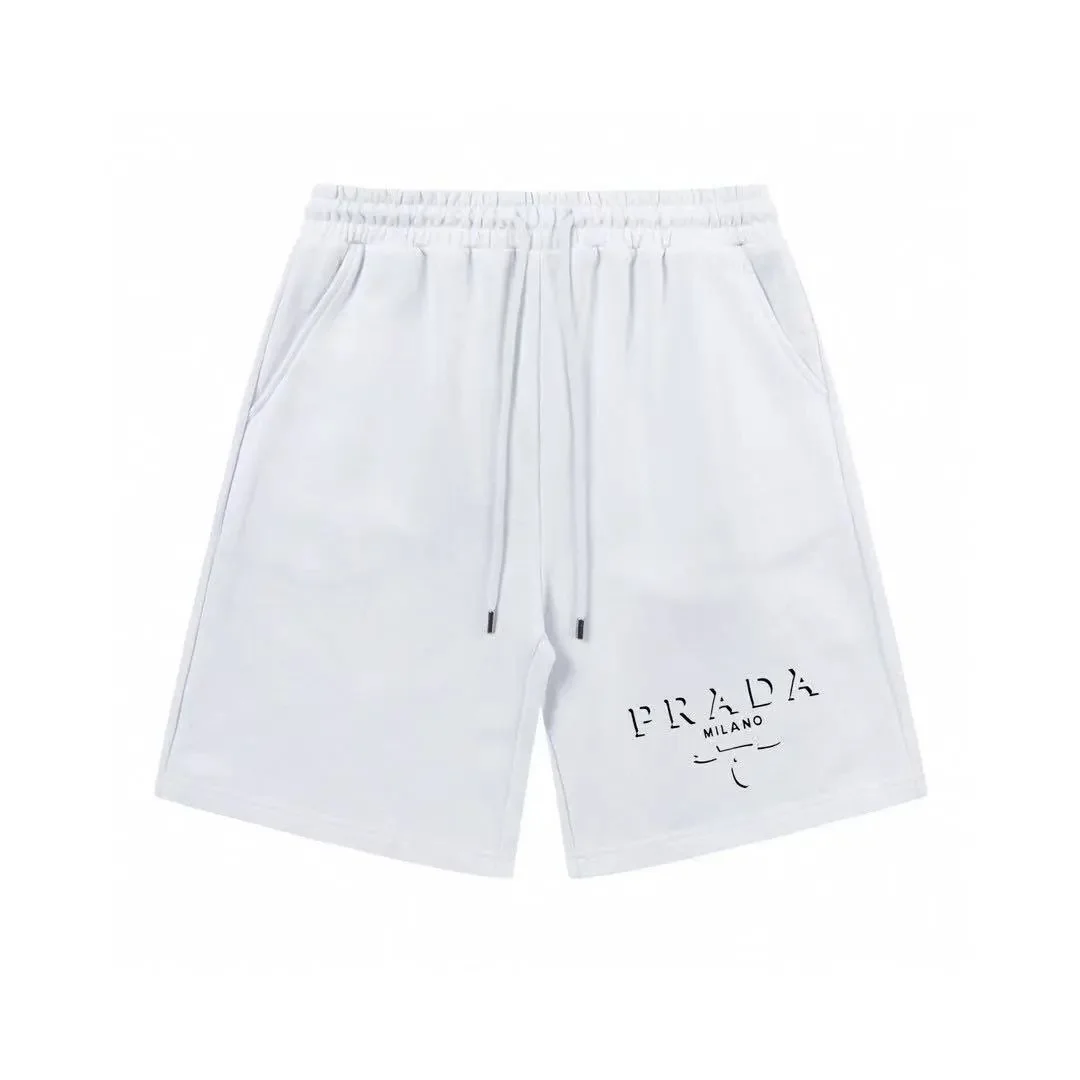 Prada Prada White Logo Print Cotton Shorts White - 1