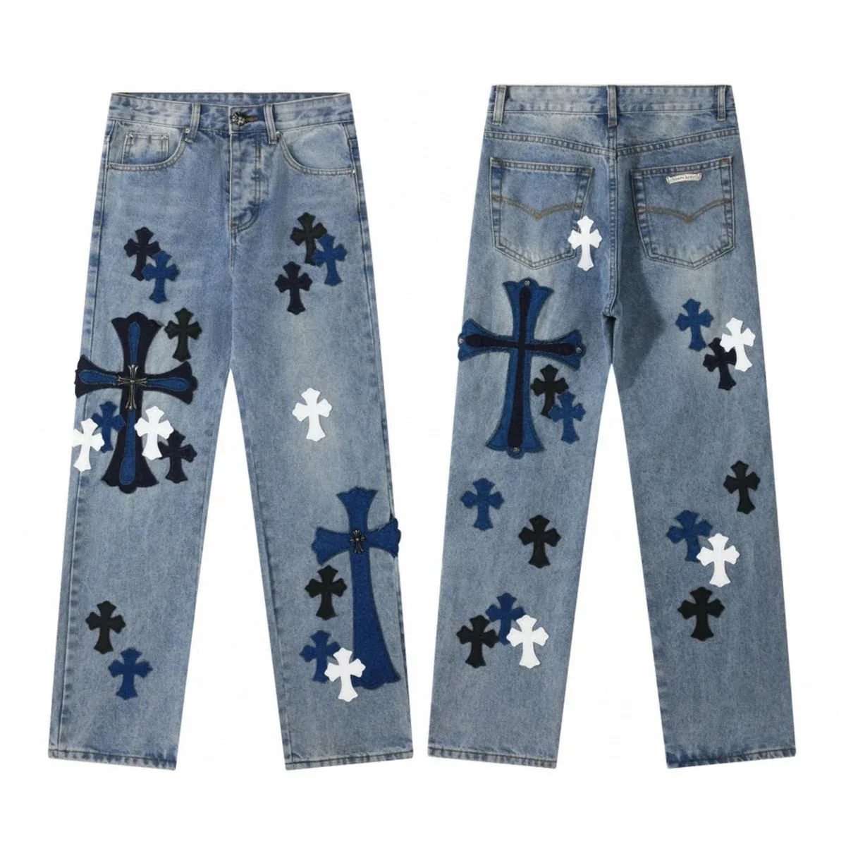 Chrome Hearts Chrome Hearts CH Cross Blue/Black/White Cross Jeans Blue