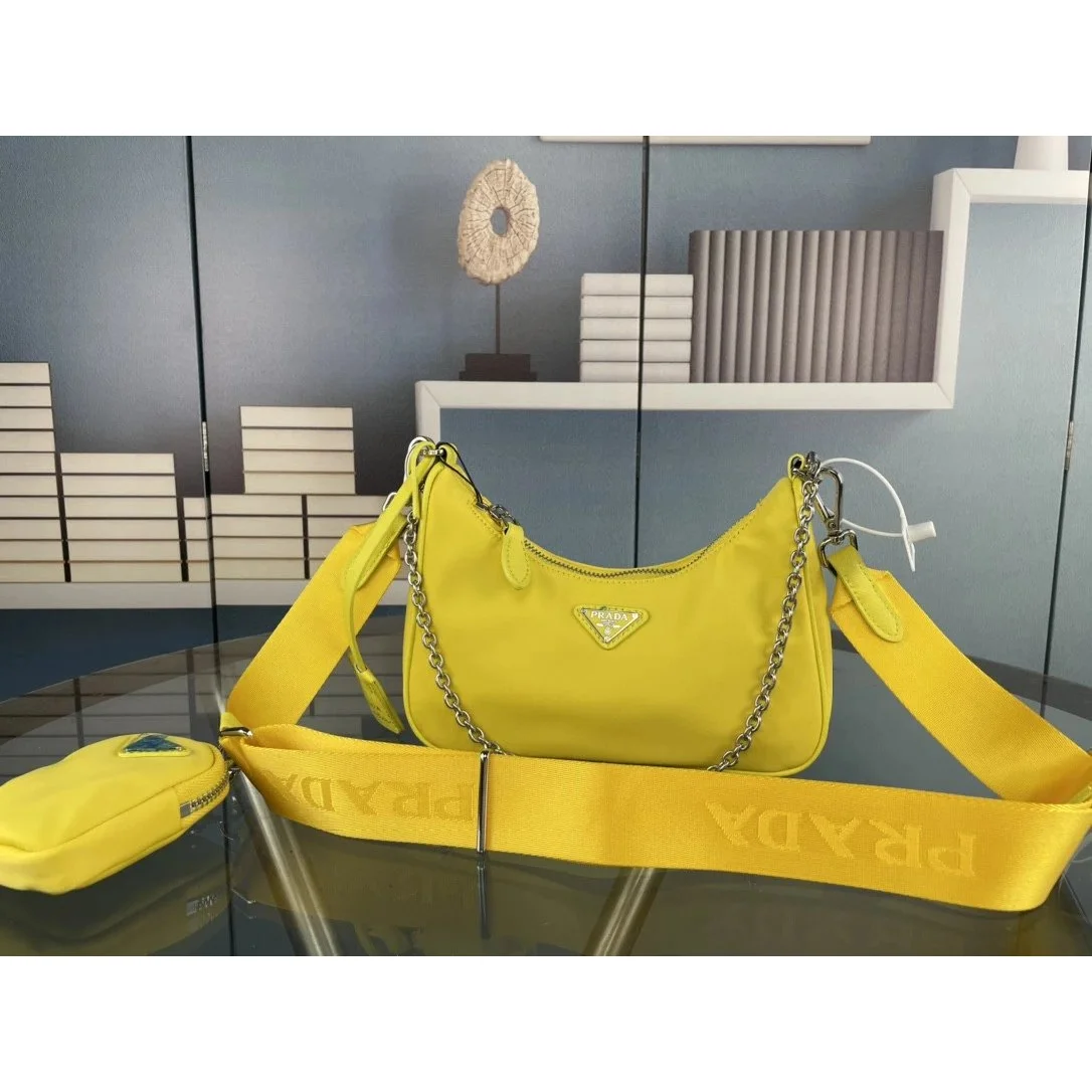 Prada Prada Re-Nylon Yellow Shoulder Bag Yellow