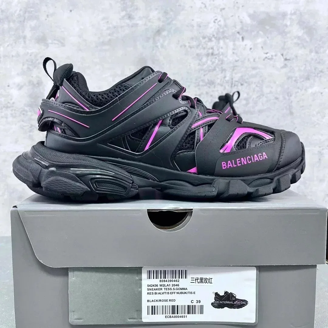 Balenciaga Balenciaga Track 3.0 Black/Rose Red Sneakers Black - 1