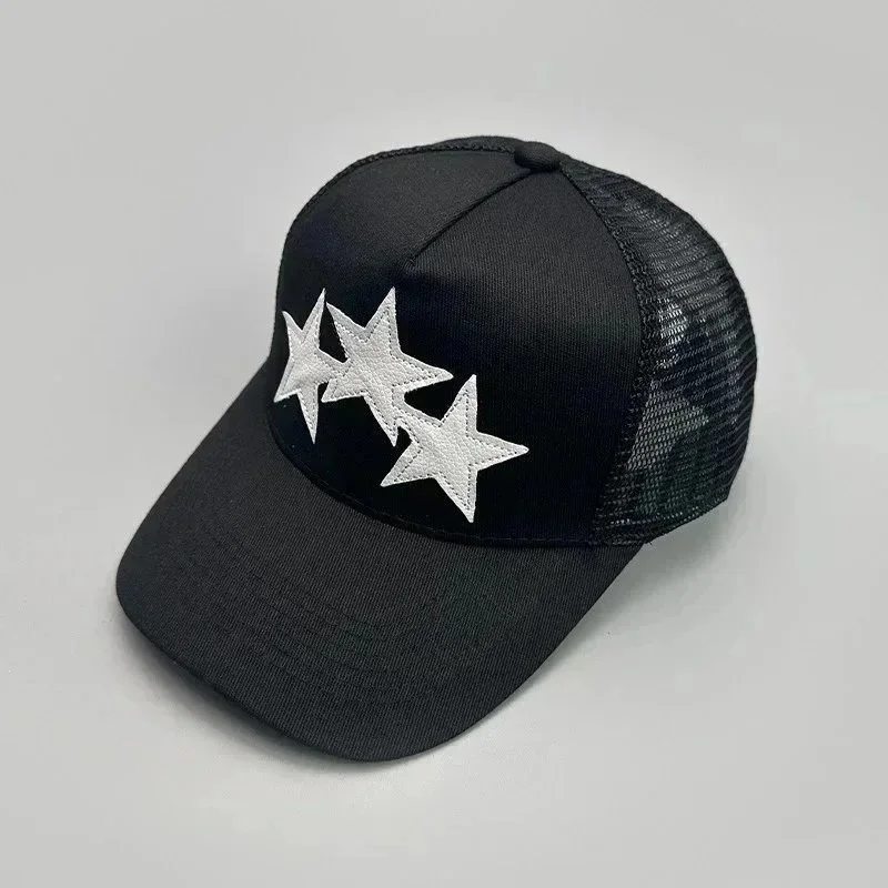 Other Black with White Stars Trucker Hat Headwear Black - 1