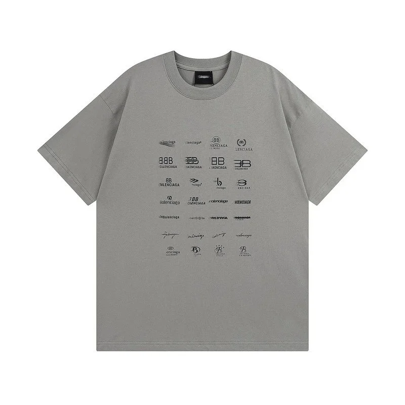 Balenciaga Balenciaga Logo Print Oversized T-Shirt Smoke Grey Grey - 1