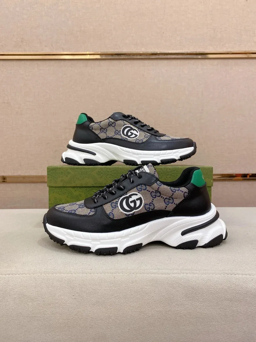 Gucci Gucci GG Logo Beige/Black Sneakers Black - 1