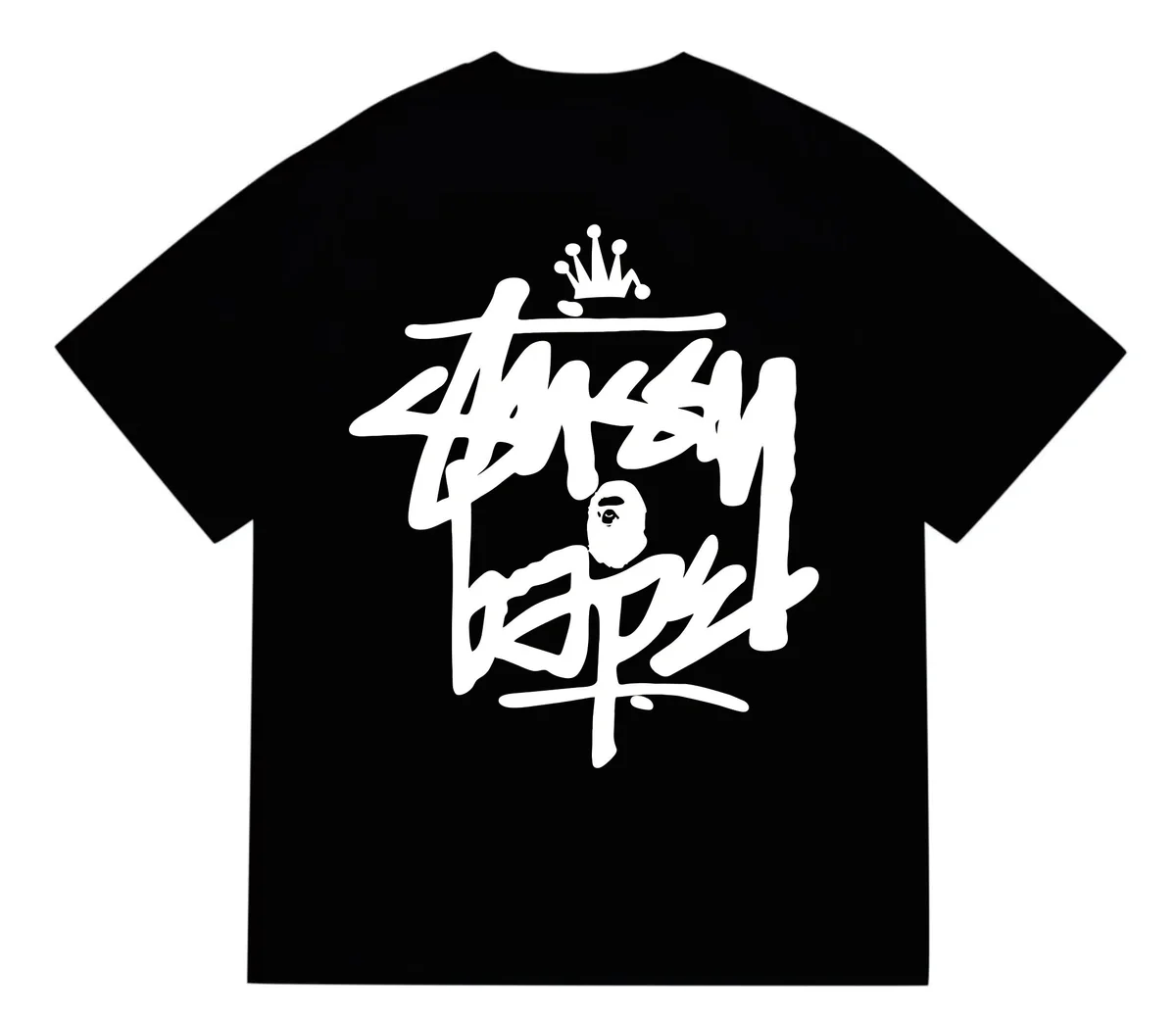 Stussy Stussy x BAPE Basic Logo Black/White T-Shirt Black