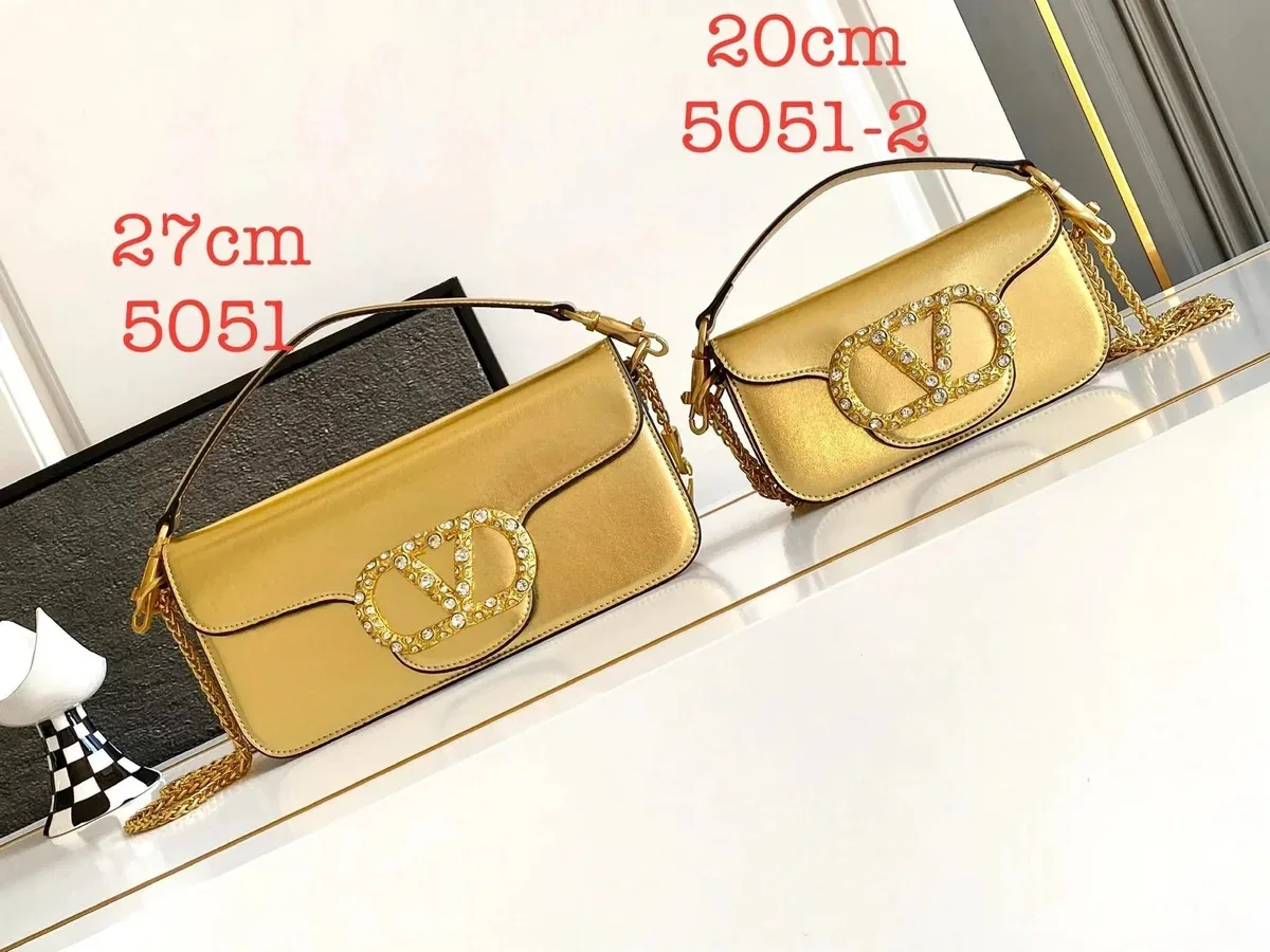 Valentino Valentino VLTN 5051 Gold Leather Shoulder Bag Gold - 1