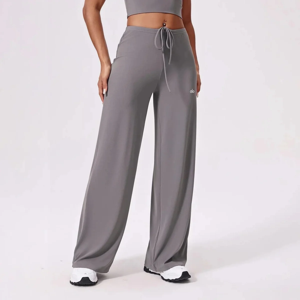 Alo Yoga Alo Grey Wide-Leg Pants Grey - 1