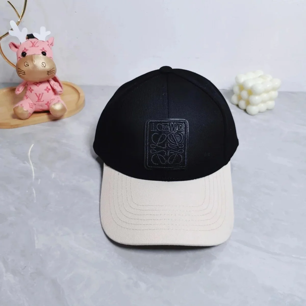 Loewe Loewe Two-Tone Baseball Cap Black/Beige Black