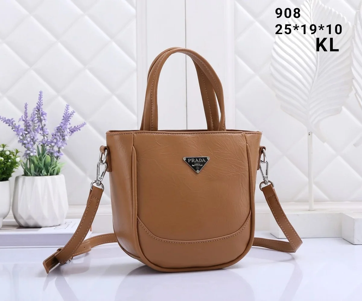 Prada Prada Triangle Logo 908-4 Tan Handbag Brown
