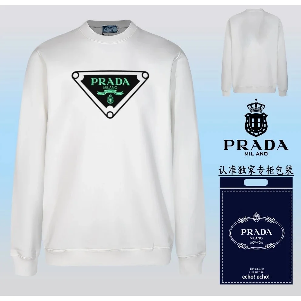 Prada Prada Triangle Logo White Sweatshirt White