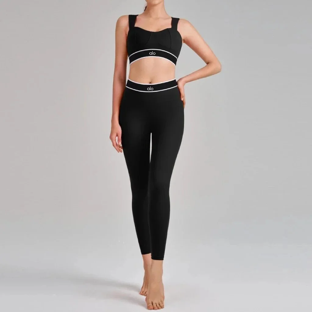 Alo Yoga Alo Yoga Advanced Black Leggings Set Black - 1