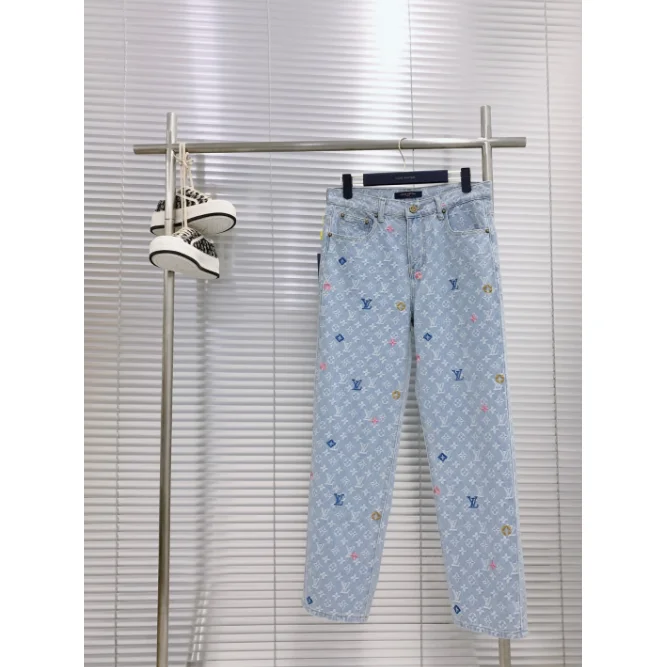 Louis Vuitton Louis Vuitton Monogram Light Blue Multi-Color Jeans Blue