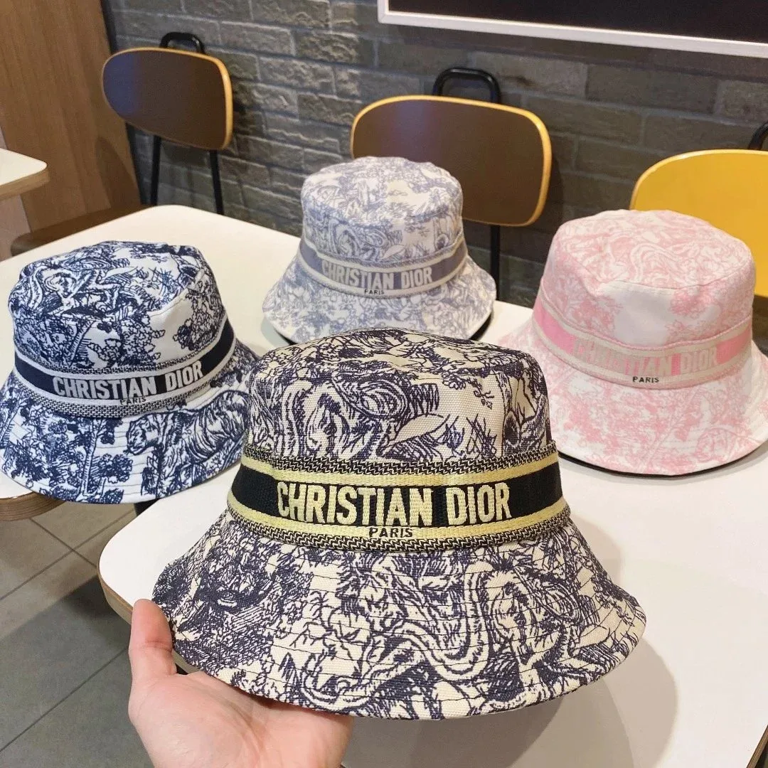 Dior Christian Dior Toile de Jouy Bucket Hat 07 Blue Headwear Blue - 1