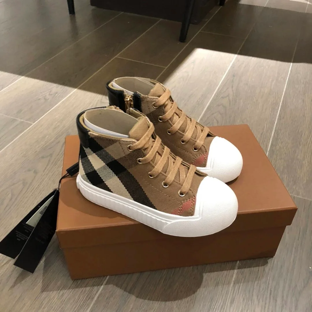 Burberry Burberry Classic Check High-Top Sneakers Beige/Black/Red Beige