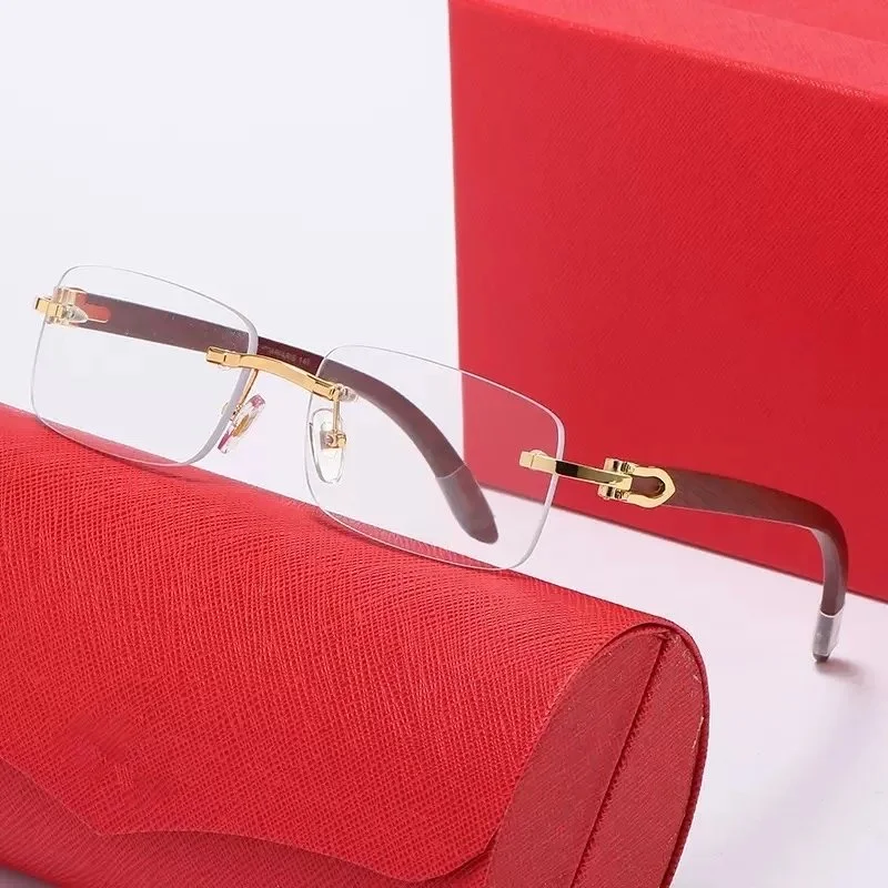 Cartier Cartier Soleil Blanc C6 Gold Frame Transparent Lens Eyewear Gold - 1