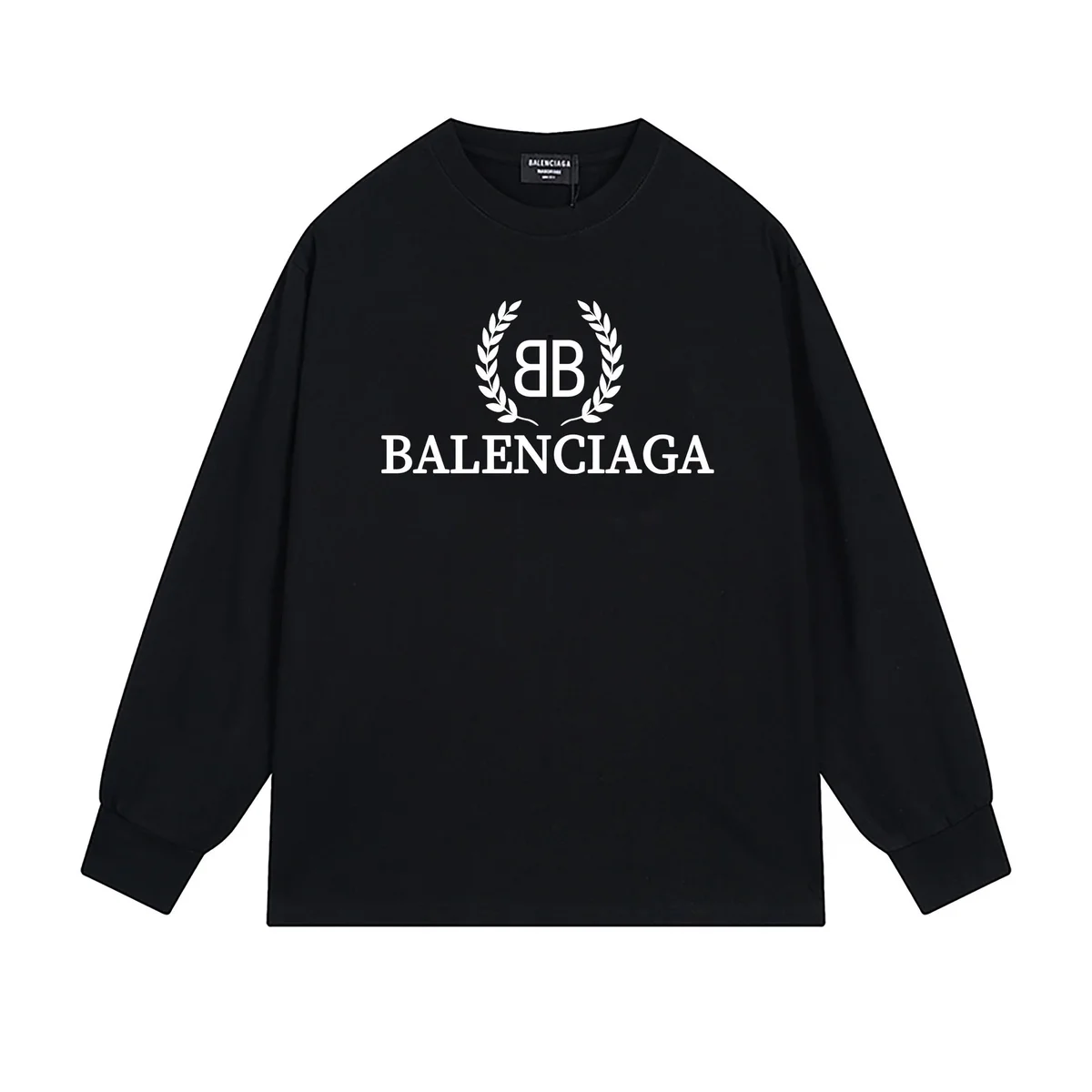 Balenciaga Balenciaga BB Logo Black Long Sleeve T-Shirt Black - 1