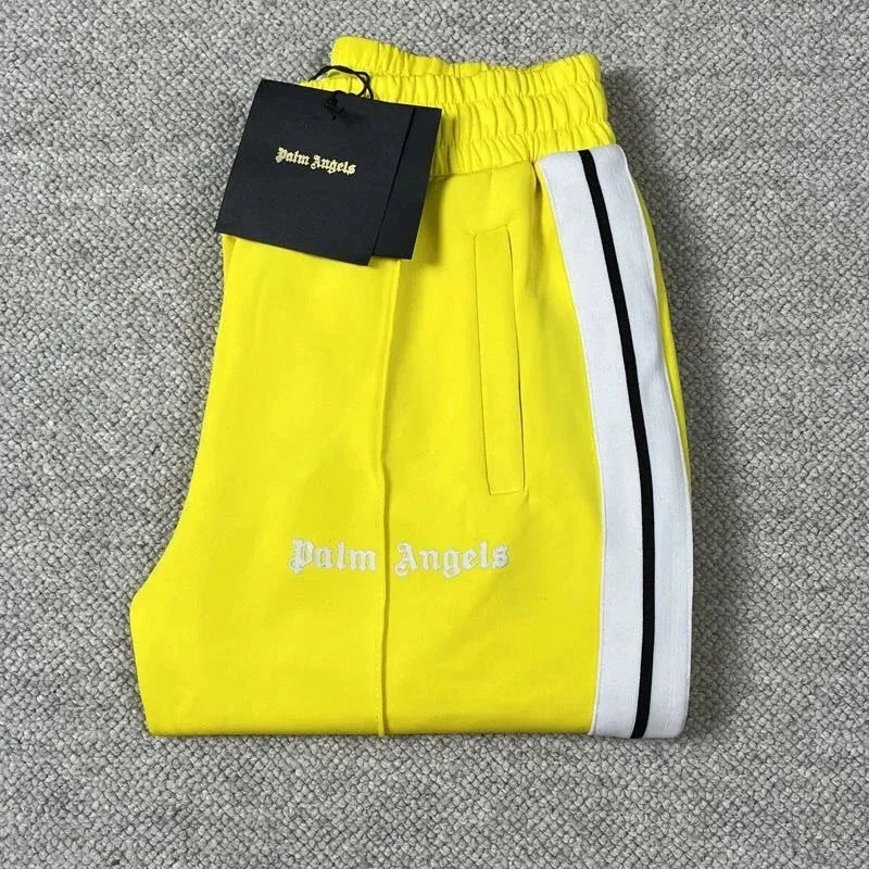 Palm Angels Palm Angels Track Yellow/White/Black Side Stripe Trousers Yellow - 1