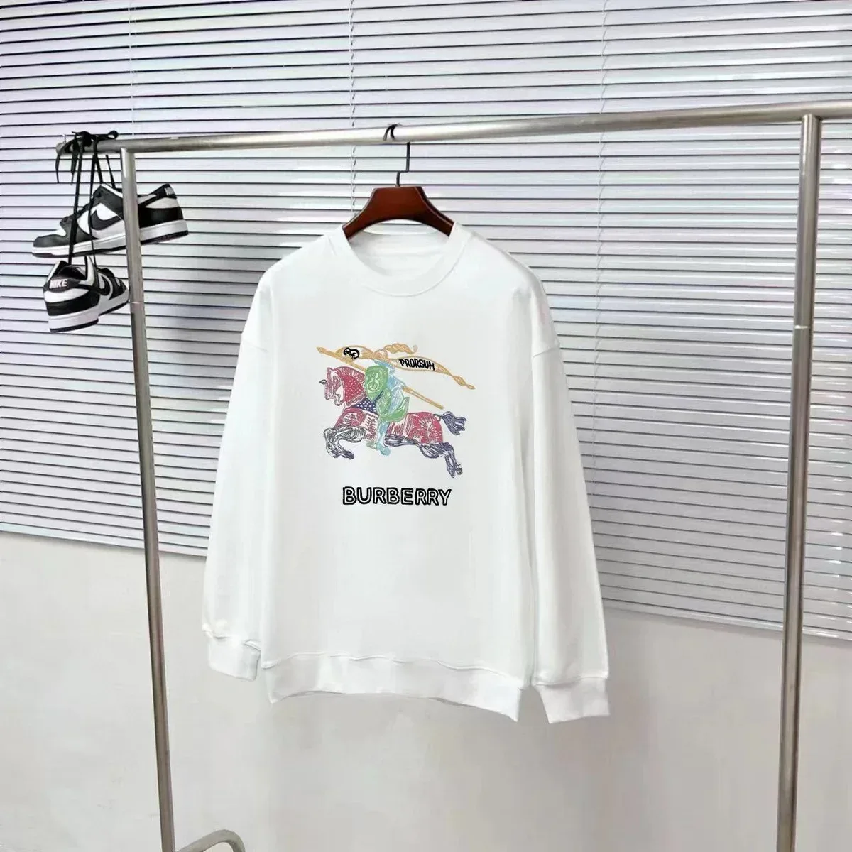 Burberry Burberry White Horse Print Sweatshirt White - 1