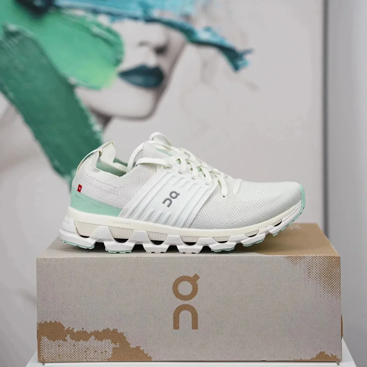 On Running On Running Cloud White/Mint Green Sneakers White - 1