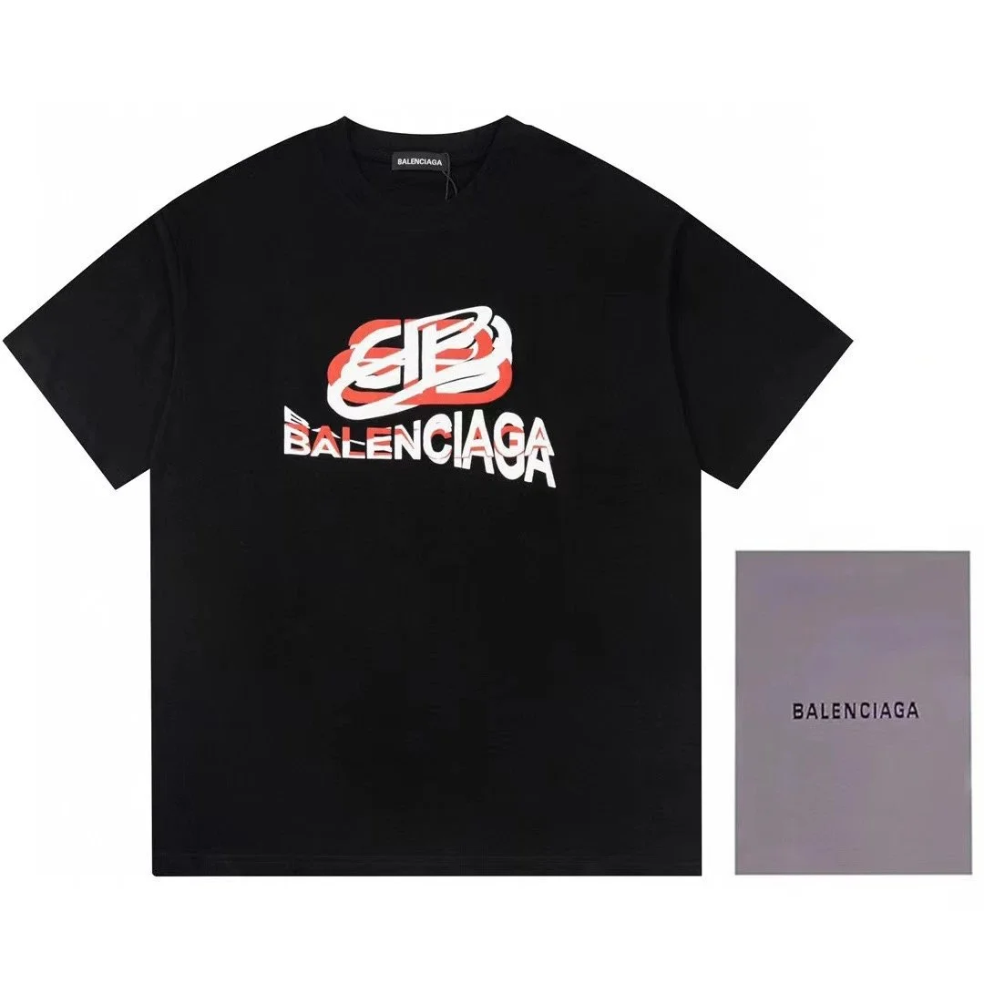 Balenciaga Balenciaga Triple Black Logo T-Shirt Black - 1