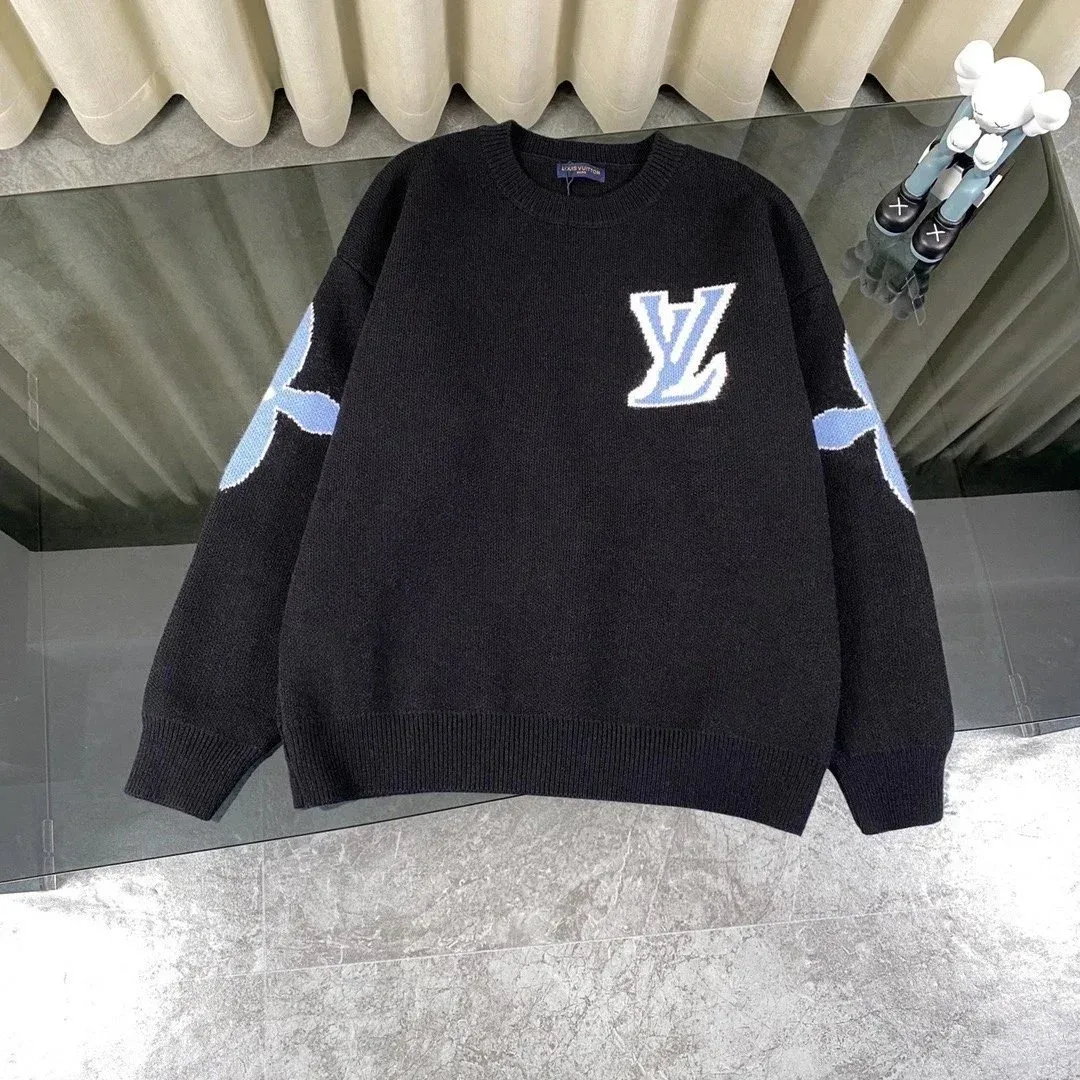 Louis Vuitton Louis Vuitton Monogram LV 7 Black/Blue Sweater Black