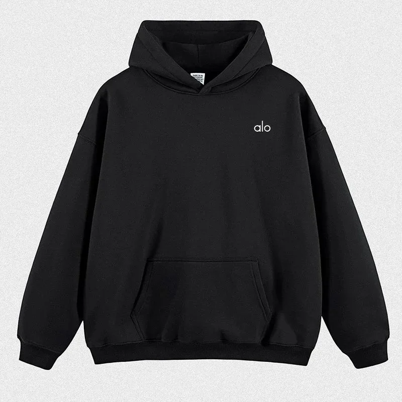 Alo Yoga Alo Black 'alo' Embroidered Hoodie Black - 1