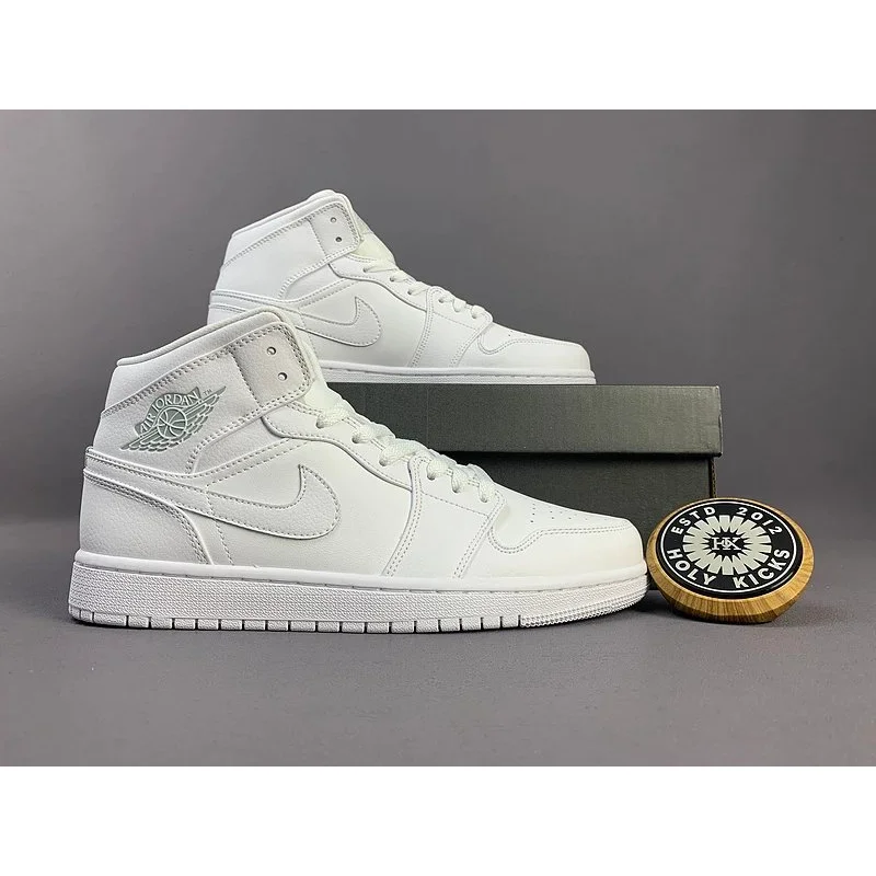 Nike Nike Air Jordan 1 White Triple Black Sneakers White - 1