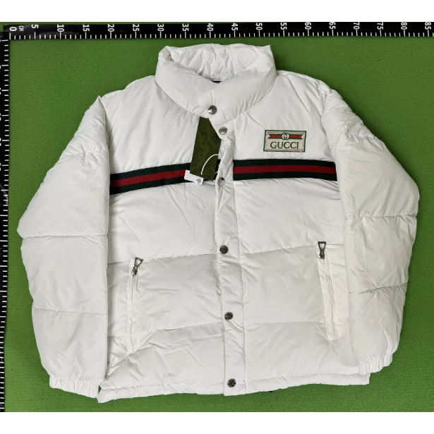 Gucci Gucci Web Stripe White Down Jacket White