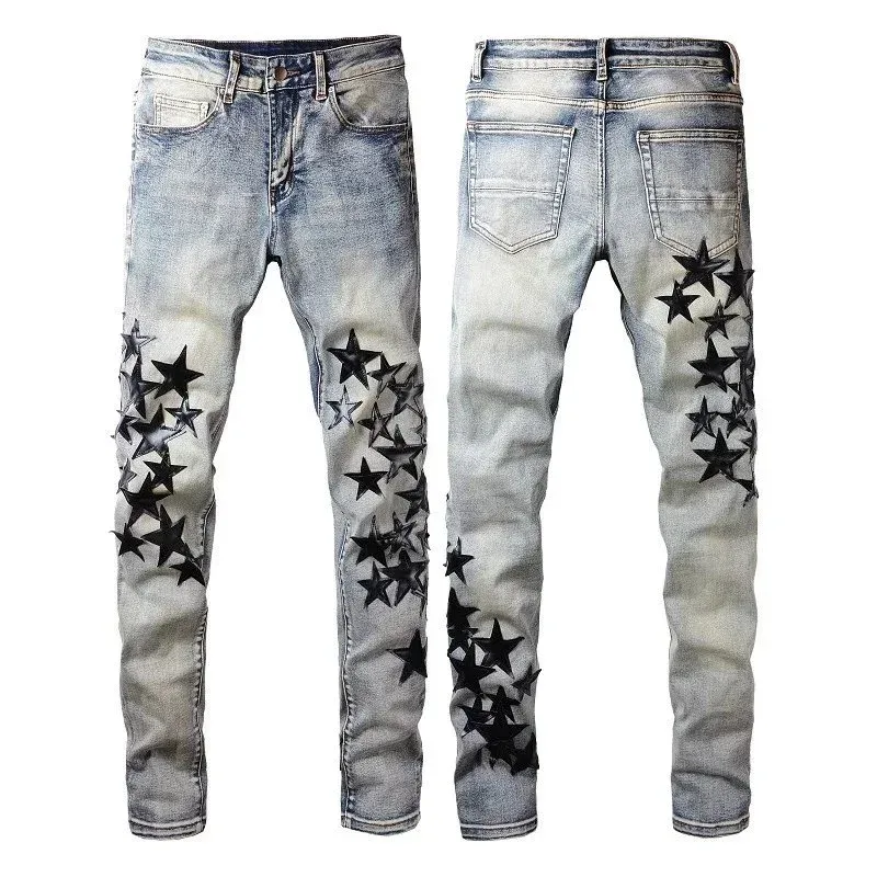 Other Light Blue Star Embroidered Jeans Blue - 1