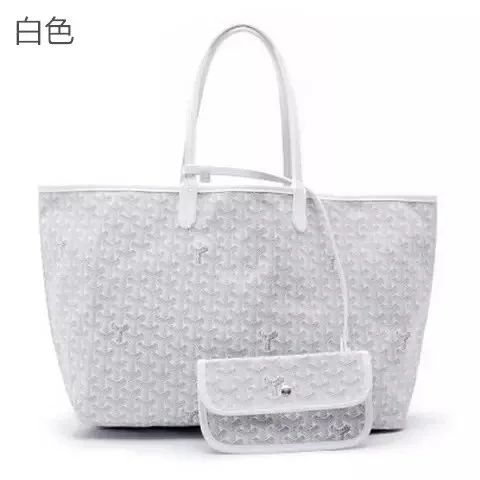 Goyard Goyard YARD White Tote Bag with Matching Pouch White - 1