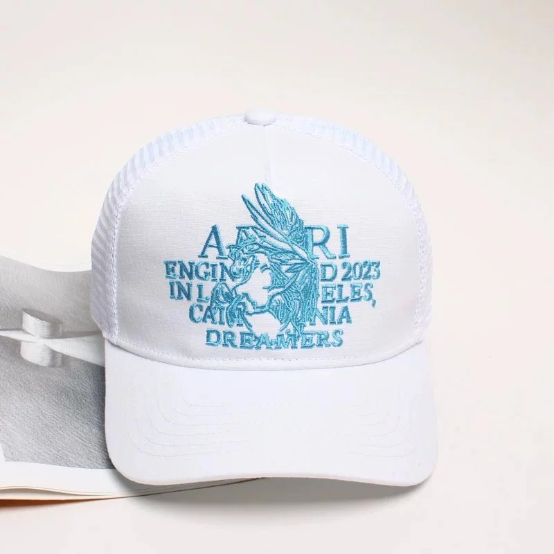 Amiri Amiri 'Dreamers' Embroidered Trucker Cap White White - 1
