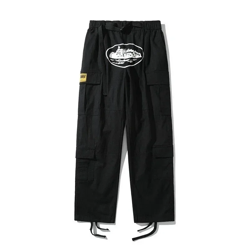 Other Black Cargo Pants with Boat Print and Utility Pockets Black - 1
