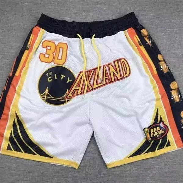 Other White/Orange/Black Warriors Championship Parade Basketball Shorts White - 1