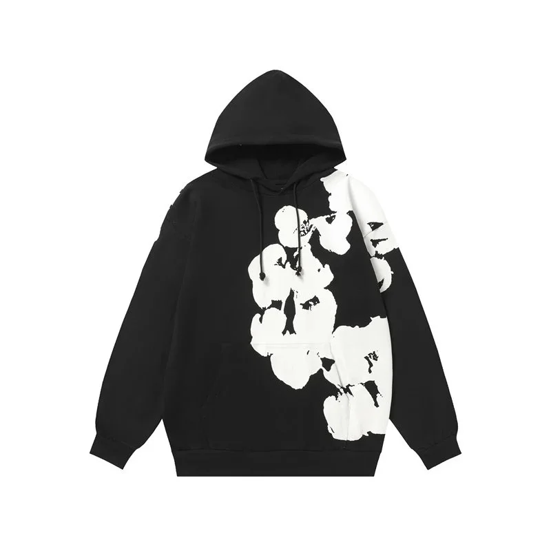 Other Black & White Abstract Print Hoodie Black - 1
