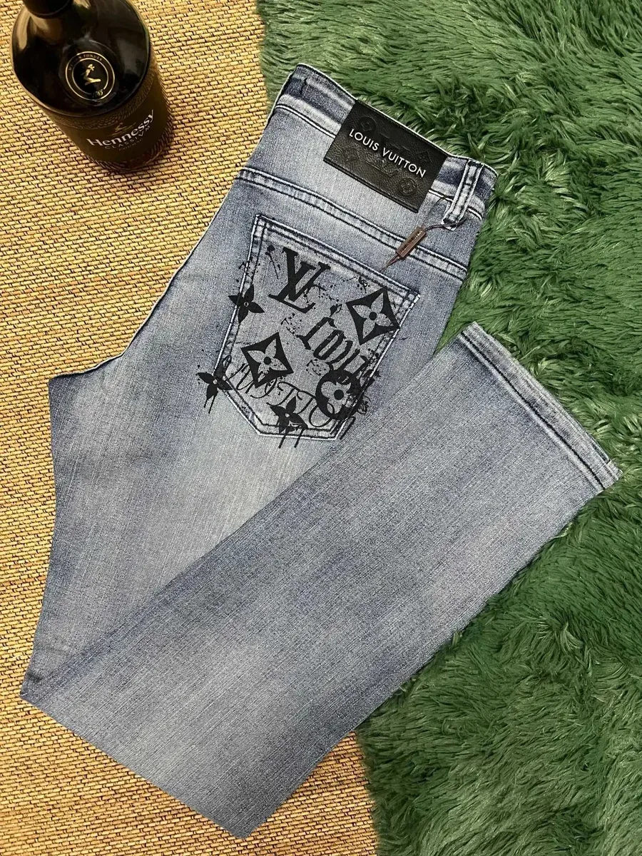 Louis Vuitton Louis Vuitton Light Wash Monogram Denim Jeans Blue