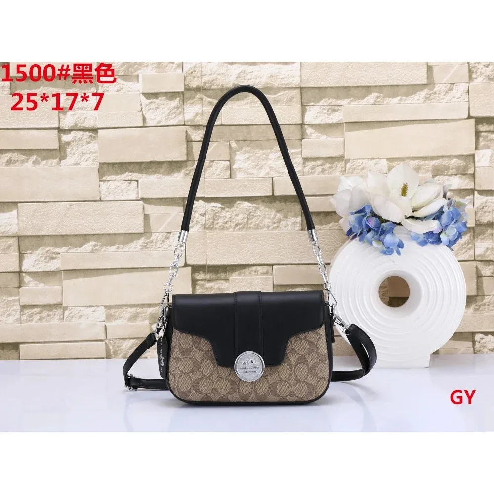 Coach Coach Signature Black & Beige Crossbody Bag Black