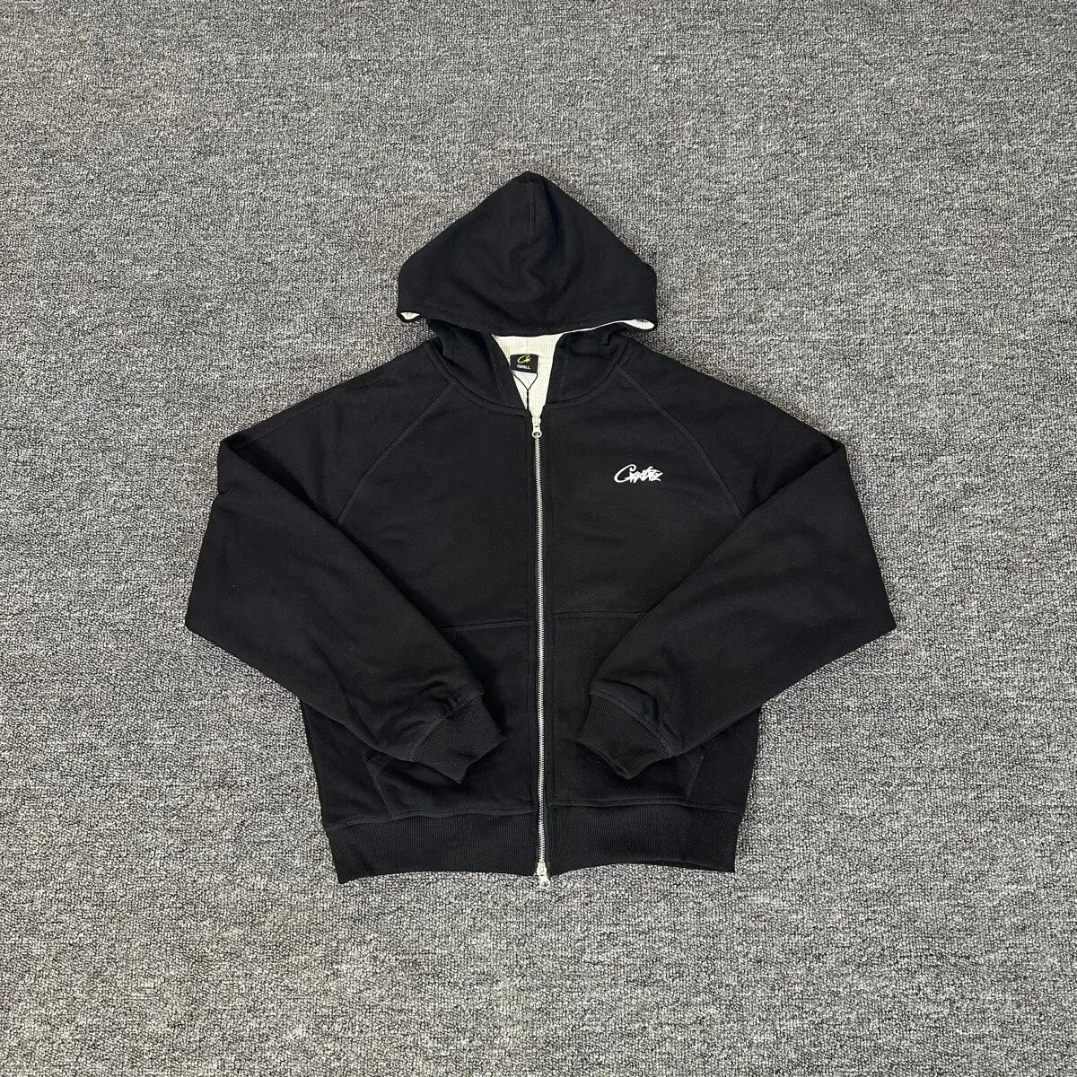 Corteiz Corteiz RTW Black Waffle Zip-Up Hoodie Black - 1