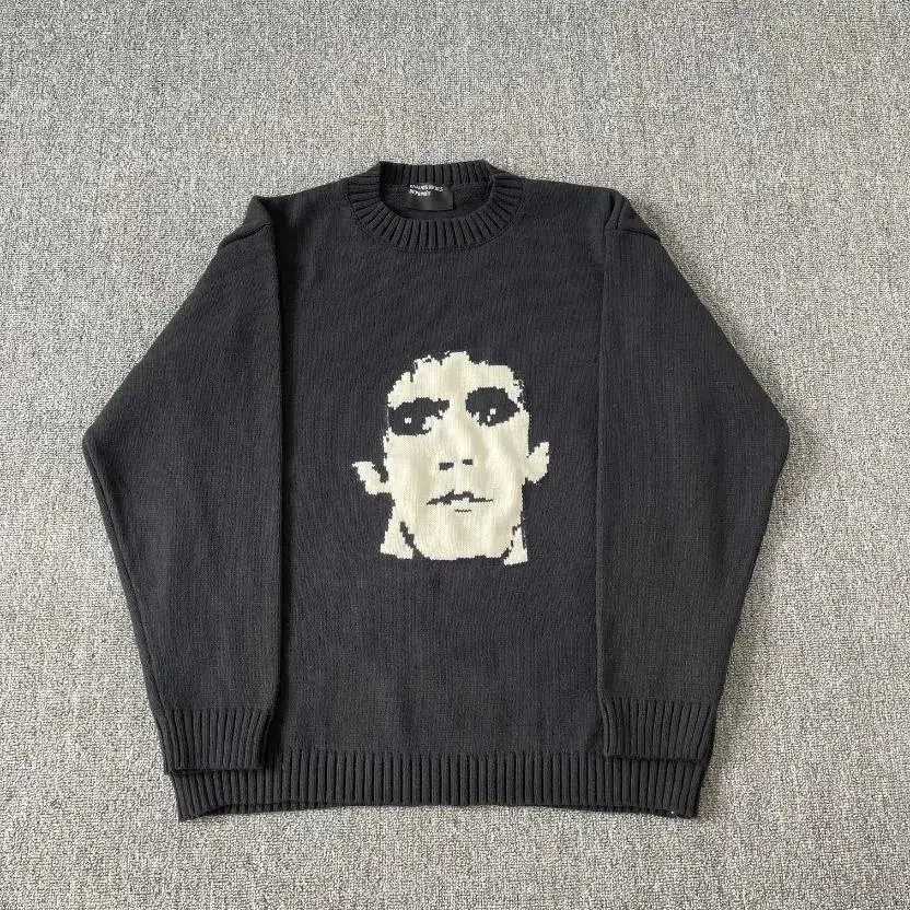 Other Graphic Face Knit Sweater Black/White Black - 1