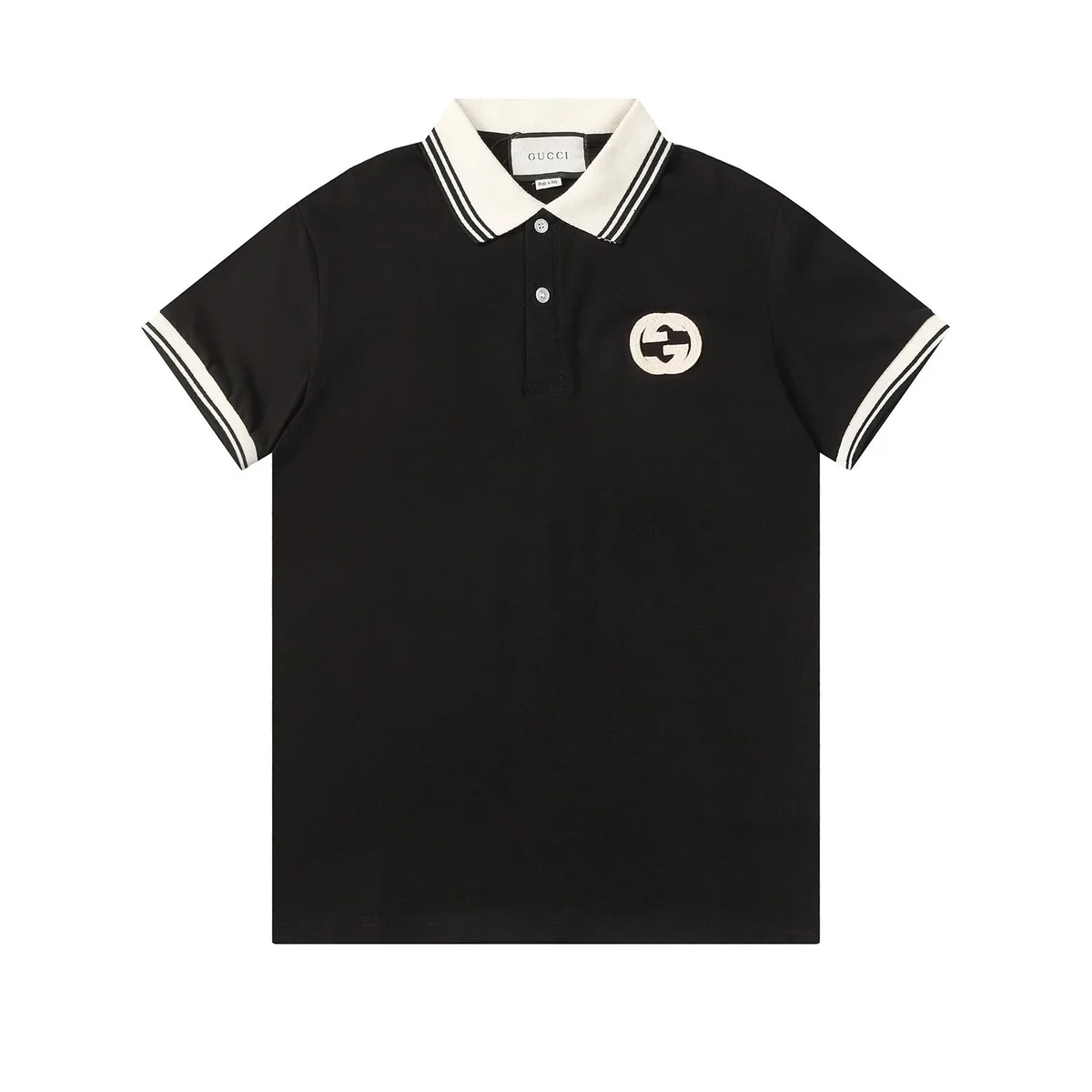 Gucci Gucci Polo Bear Polo Shirt Black/White T-Shirt Black - 1
