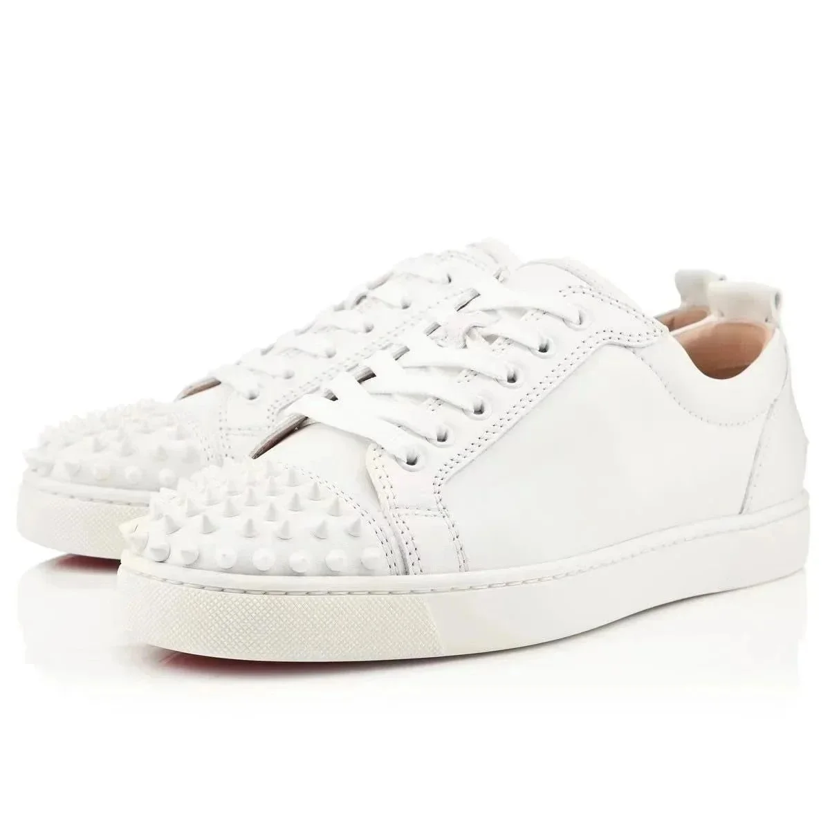 Christian Louboutin Christian Louboutin Louis White Spikes Sneakers White