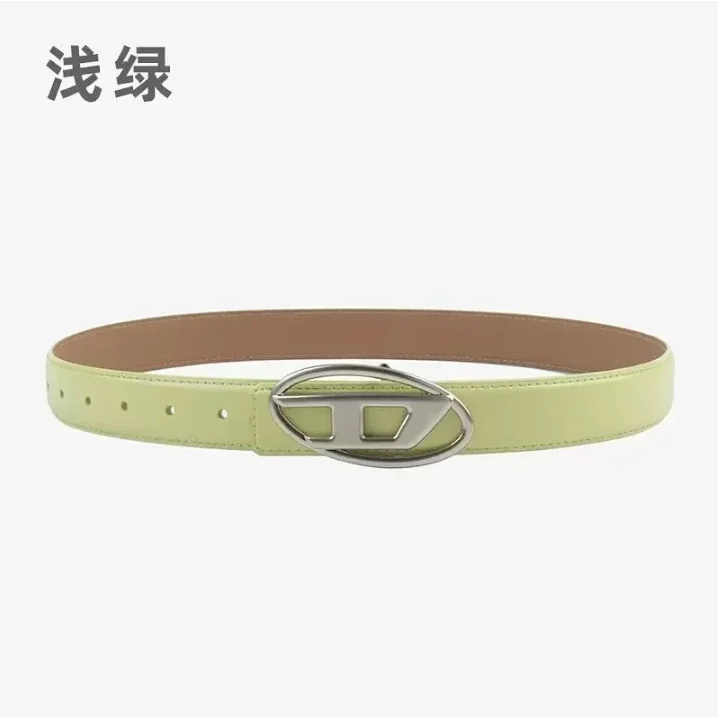 Other Light Green Leather Belt with Silver Buckle Green - 1