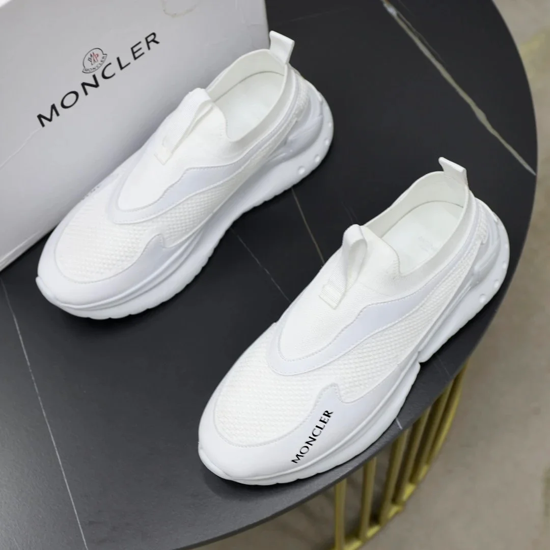 Moncler Moncler All White Slip-On Sneakers White